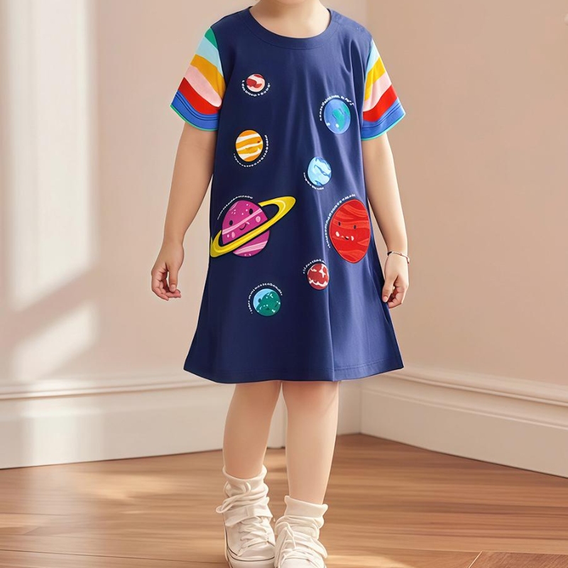 Girls cotton Dress JDS1270 Vestidos para niñas