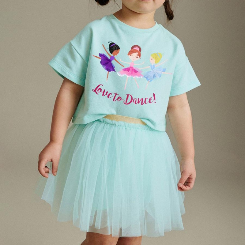 Girls T-shirt and tulle skirt sets JBG2040 Niñas ropa conjuntos