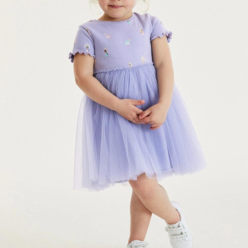 Girls cotton tulle Dress JS1840 Vestidos para niñas