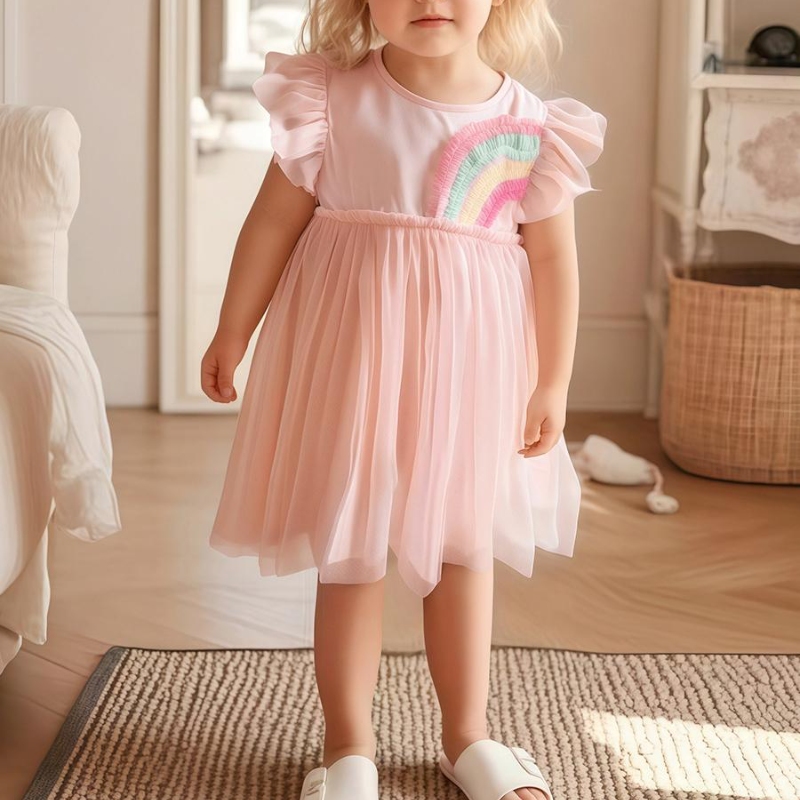 Girls cotton tulle Dress JGS3027 Vestidos para niñas